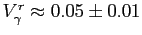 $ V_\gamma^r \approx 0.05\pm0.01$
