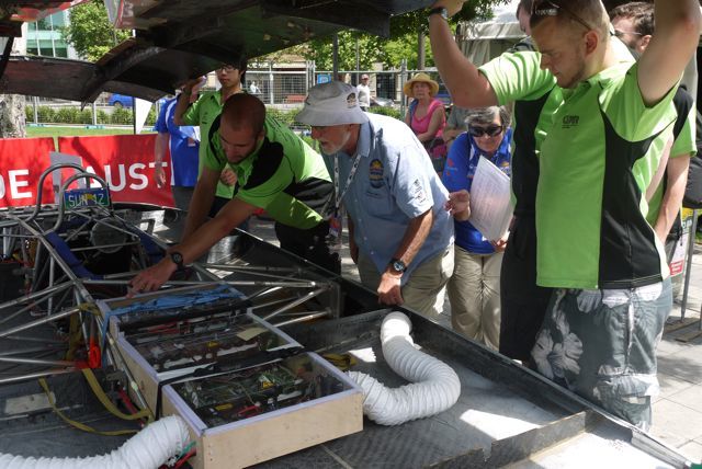 27d checking the battery is still there with Dr David Rand, Cambridge alumnus