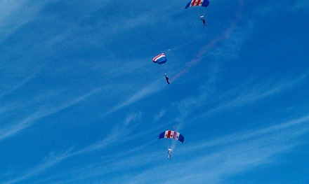 They all land one after the other