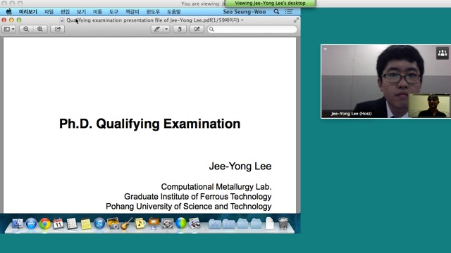 Jee Yong Lee, GIFT, POSTECH, Examination