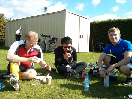 Oxford to Cambridge Bike ride, Hyun Kyung Kim, Mathew Peet, Lin Sun, James Nygaard, Siti, Steve Ooi, Priti, Bill Clyne