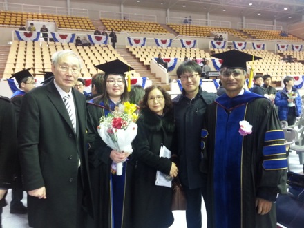 Graduation ceremony, POSTECH, 2015, You Young Song, Yong Hoon and Seung Woo Suh, Harry Bhadeshia