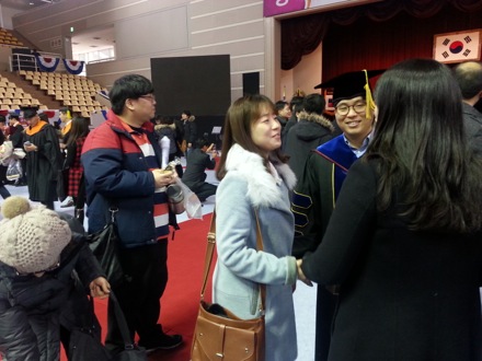 Graduation ceremony, POSTECH, 2015, You Young Song, Yong Hoon and Seung Woo Suh, Harry Bhadeshia