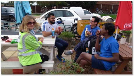 Cambridge to Norwich bike ride,Rosie Ward, Apparao Chintha, Gebril El-Fallah, Steve Ooi, Bill Clyne and Harry Bhadeshia, Metallurgists at play